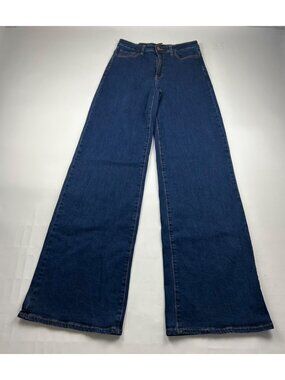 EXTRA LONG Fashion Nova Dark Wash Stretch Denim Wide Leg Jeans 9 / 29